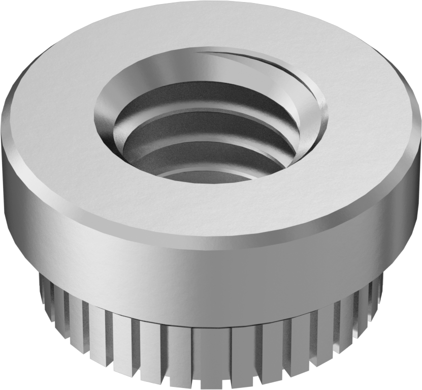 18-8 Paslanmaz Çelik Yumuşak Metal ve Plastik için Presle Takılan Somun, M3 x 0,5 mm Dişli