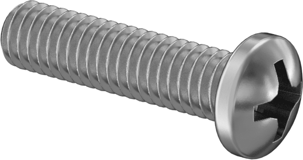 JIS 18-8 Paslanmaz Çelik Silindir Başlı Vida, M4 x 0,7 mm Diş Boyutu, 16 mm Uzunluk