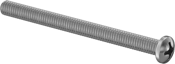 JIS 18-8 Paslanmaz Çelik Silindir Başlı Vida, M4 x 0,7 mm Diş Boyutu, 50 mm Uzunluk