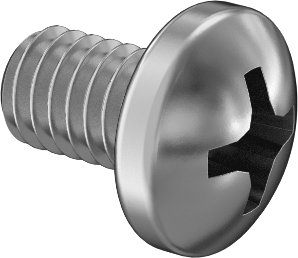 JIS 18-8 Paslanmaz Çelik Silindir Başlı Vida, M4 x 0,7 mm Diş Boyutu, 6 mm Uzunluk