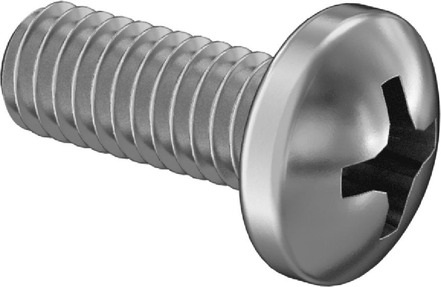 JIS 18-8 Paslanmaz Çelik Silindir Başlı Vida, M4 x 0,7 mm Diş Boyutu, 10 mm Uzunluk