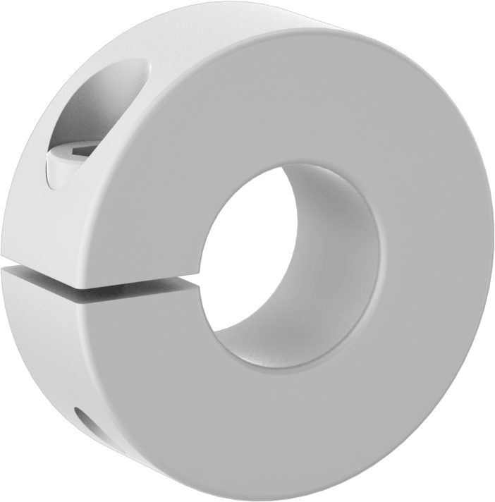 Yıkanabilir Sıkıştırma Mil Yaka, 3/4" Çap için, Beyaz Asetal Plastik