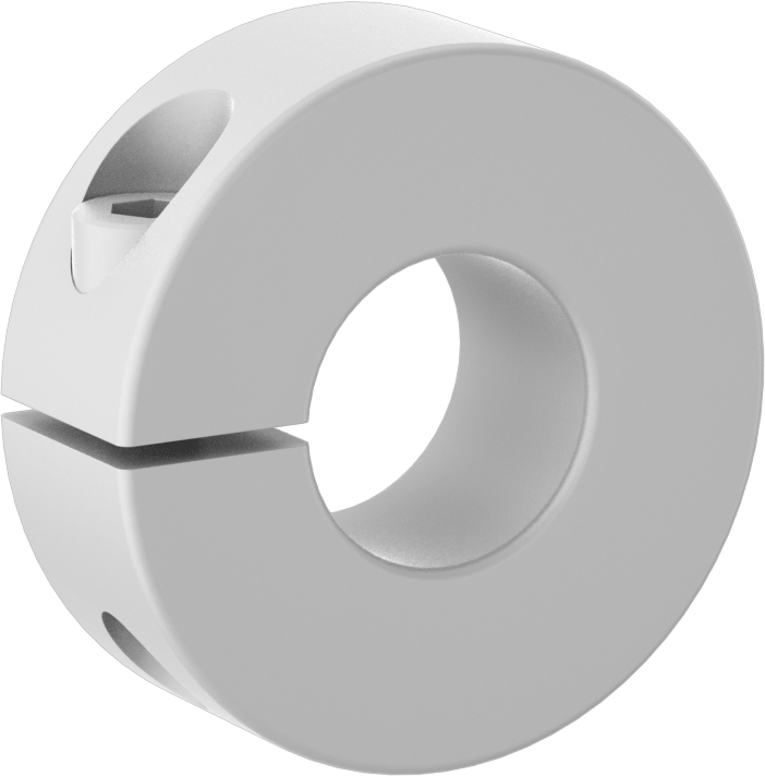 Yıkanabilir Sıkıştırma Mil Yaka, 3/4" Çap için, Beyaz Naylon Plastik