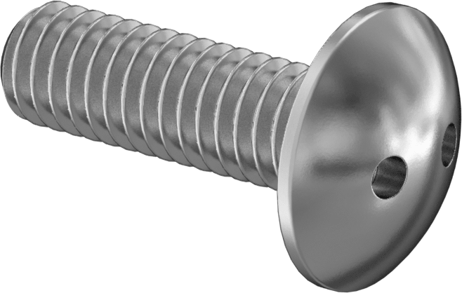 Kurcalamaya Dayanıklı Delikli Anahtarlı Truss Başlı Vidalar, Ekstra Geniş, 5/16"-18 Diş, 1" Uzunluk