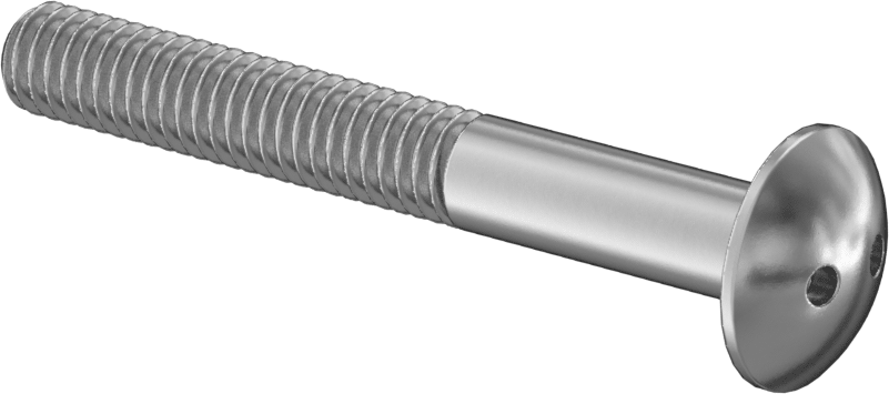Kurcalamaya Dayanıklı Delikli Anahtarlı Truss Başlı Vidalar, Ekstra Geniş, 5/16"-18 Diş, 2-1/2" Uzunluk