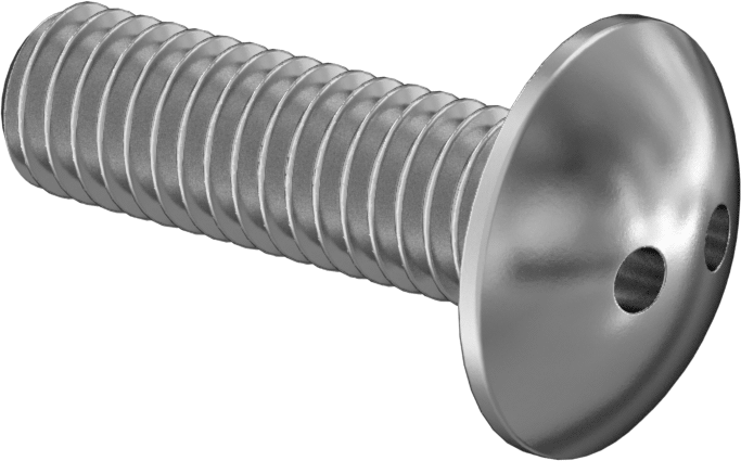 Kurcalamaya Dayanıklı Delikli Anahtarlı Truss Başlı Vidalar, Ekstra Geniş, 3/8"-16 Diş, 1-1/4" Uzunluk