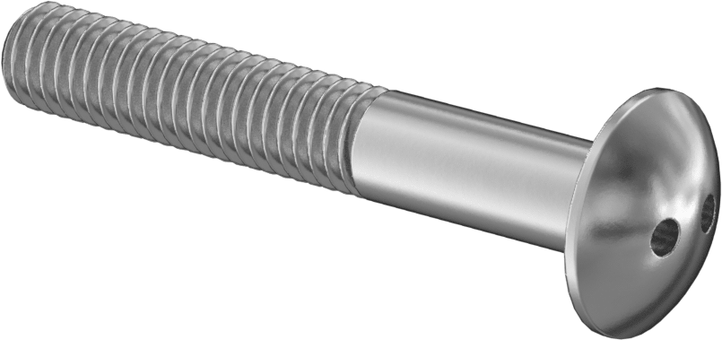 Kurcalamaya Dayanıklı Delikli Anahtarlı Truss Başlı Vidalar, Ekstra Geniş, 3/8"-16 Diş, 2-1/2" Uzunluk