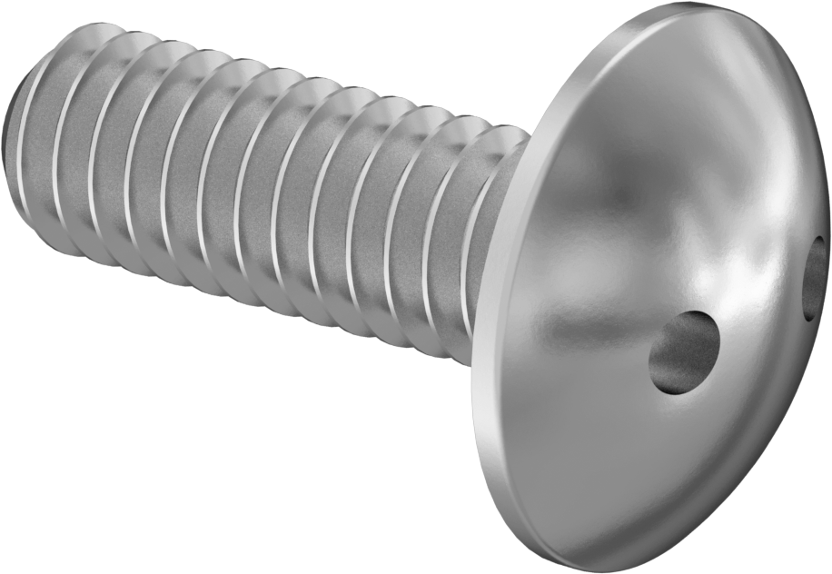 Kurcalamaya Dayanıklı Delikli Anahtarlı Truss Başlı Vidalar, Ekstra Geniş, 3/8"-16 Diş, 3" Uzunluk