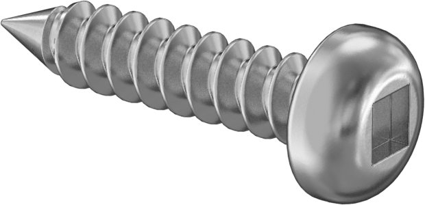 Sac Metal için Kare Tahrikli Yuvarlak Başlı Vidalar, 18-8 Paslanmaz Çelik, Numara 6 Boyut, 5/8" Uzunluk