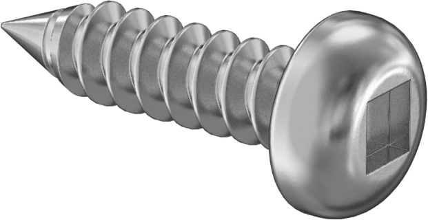 Sac Metal için Kare Tahrikli Yuvarlak Başlı Vidalar, 18-8 Paslanmaz Çelik, Numara 8 Boyut, 5/8" Uzunluk