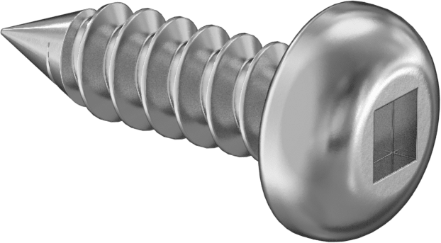 Sac Metal için Kare Tahrikli Yuvarlak Başlı Vidalar, 18-8 Paslanmaz Çelik, 10 Numaralı Boyut, 5/8" Uzunluk