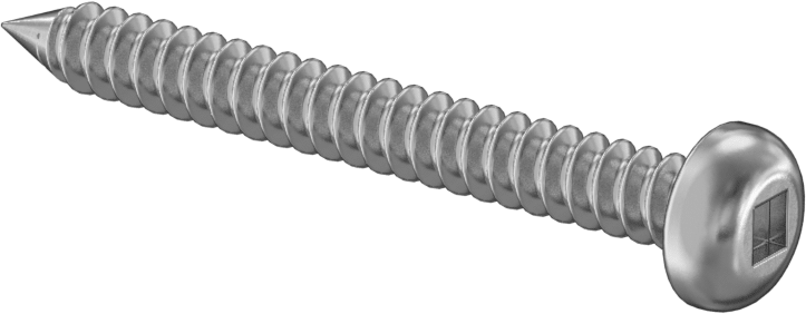 Sac Metal için Kare Tahrikli Yuvarlak Başlı Vidalar, 18-8 Paslanmaz Çelik, 10 Numaralı Boyut, 1-3/4" Uzunluk