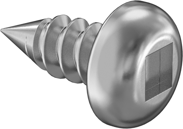 Sac Metal için Kare Tahrikli Yuvarlak Başlı Vidalar, 18-8 Paslanmaz Çelik, 12 Numaralı Boyut, 1/2" Uzunluk