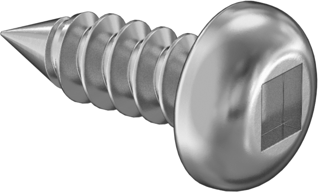 Sac Metal için Kare Tahrikli Yuvarlak Başlı Vidalar, 18-8 Paslanmaz Çelik, 12 Numaralı Boyut, 5/8" Uzunluk