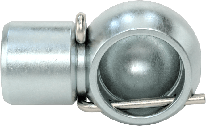 Gaz Yayı Uç Bağlantı Parçası, Bilyeli Soket, Güvenlik Klipsi, Çinko Kaplı Çelik, M6 x 1 mm Diş