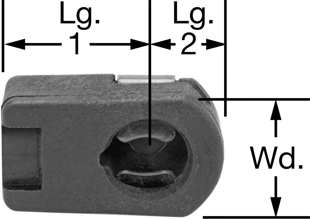 Gaz Yayı Uç Bağlantı Parçası, M8 Geçmeli Bilyalı Soket, Cam Dolgulu Naylon, 0,69" Genişlik