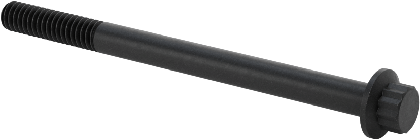 Çelik 12 Uçlu Vida, Siyah Oksit, 1/4"-20 Diş Boyutu, 3-1/2" Uzunluk