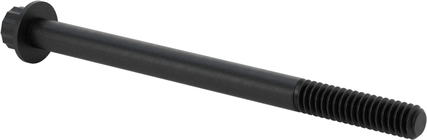 Çelik 12 Uçlu Vida, Siyah Oksit, 1/4"-20 Diş Boyutu, 3-1/2" Uzunluk