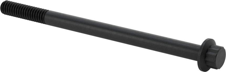 Çelik 12 Uçlu Vida, Siyah Oksit, 1/4"-20 Diş Boyutu, 4" Uzunluk
