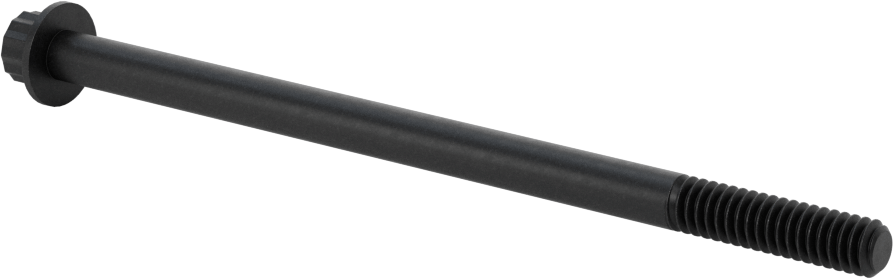 Çelik 12 Uçlu Vida, Siyah Oksit, 1/4"-20 Diş Boyutu, 4-1/2" Uzunluk