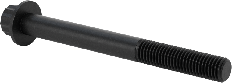 Çelik 12 Uçlu Vida, Siyah Oksit, 1/4"-28 Diş Boyutu, 2-1/2" Uzunluk
