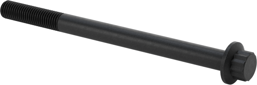 Çelik 12 Uçlu Vida, Siyah Oksit, 1/4"-28 Diş Boyutu, 3-1/2" Uzunluk