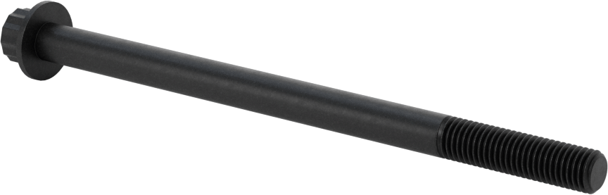 Çelik 12 Uçlu Vida, Siyah Oksit, 1/4"-28 Diş Boyutu, 4" Uzunluk