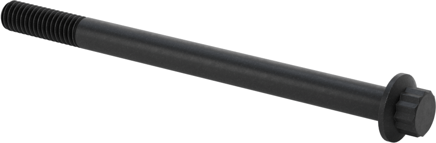 Çelik 12 Uçlu Vida, Siyah Oksit, 5/16"-18 Diş Boyutu, 4-1/2" Uzunluk