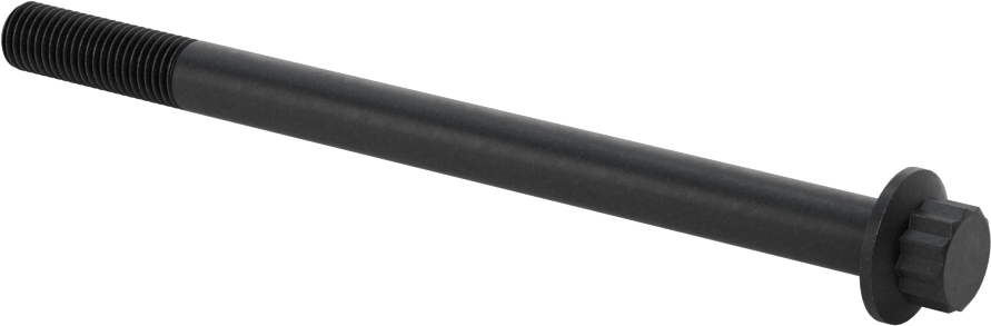 Çelik 12 Uçlu Vida, Siyah Oksit, 5/16"-24 Diş Boyutu, 4-1/2" Uzunluk