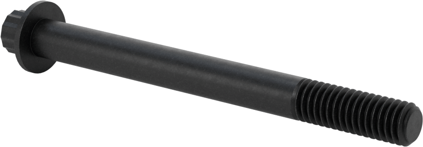Çelik 12 Uçlu Vida, Siyah Oksit, 3/8"-16 Diş Boyutu, 4" Uzunluk