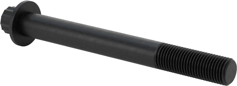 Çelik 12 Uçlu Vida, Siyah Oksit, 3/8"-24 Diş Boyutu, 3-1/2" Uzunluk