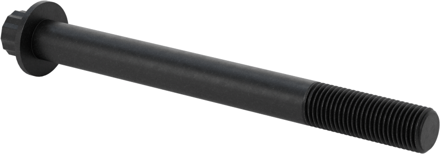 Çelik 12 Uçlu Vida, Siyah Oksit, 3/8"-24 Diş Boyutu, 4" Uzunluk