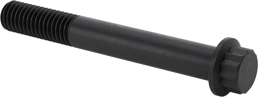Çelik 12 Uçlu Vida, Siyah Oksit, 7/16"-14 Diş Boyutu, 3-1/2" Uzunluk