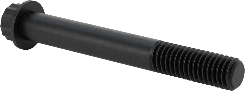 Çelik 12 Uçlu Vida, Siyah Oksit, 7/16"-14 Diş Boyutu, 3-1/2" Uzunluk
