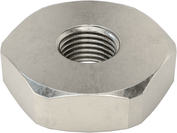 Paslanmaz Çelik Altıgen Panel Somunu, 1/4"-40 UNS, 3/16" Yükseklik