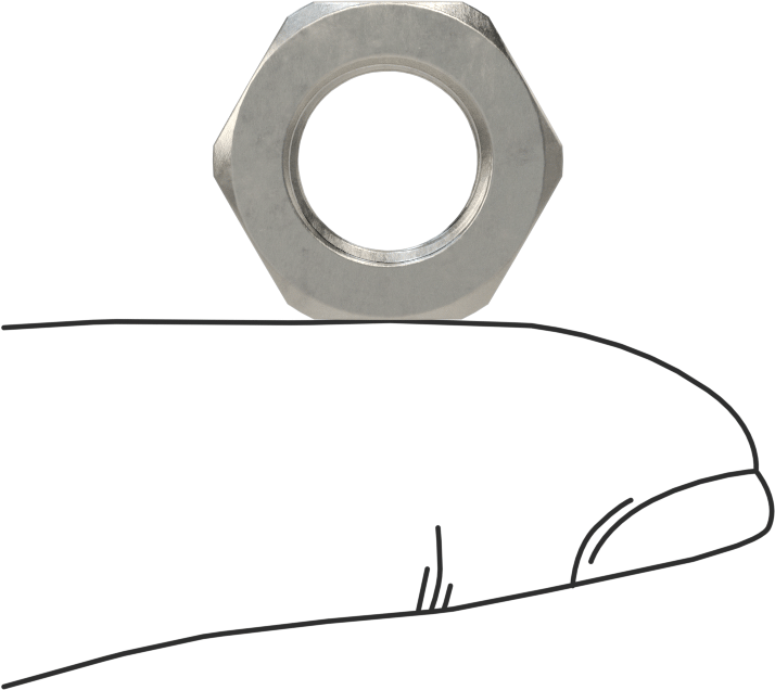 Paslanmaz Çelik Altıgen Panel Somunu, 1/8 NPSM, 5/8" Genişlik, 1/8" Yüksek