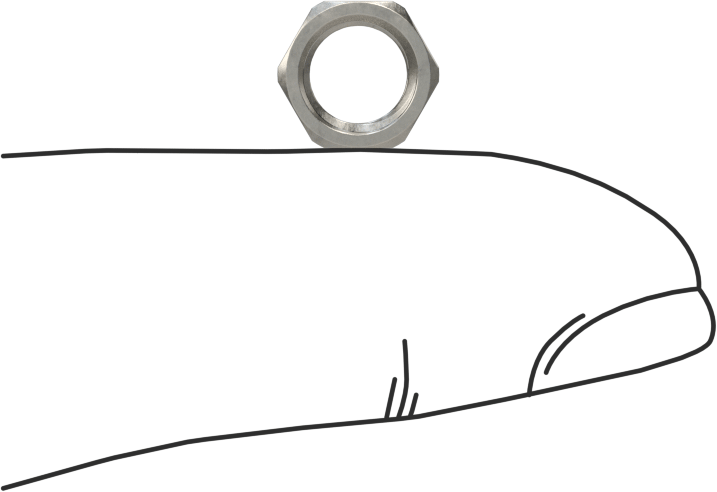 Paslanmaz Çelik Altıgen Panel Somunu, 1/4"-32 UNEF, 5/64" Yükseklik