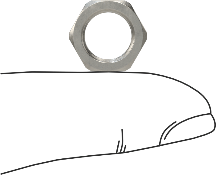 Paslanmaz Çelik Altıgen Panel Somunu, 3/8"-32 UNEF, 1/2" Genişlik, 3/32" Yükseklik