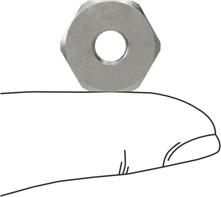 Paslanmaz Çelik Altıgen Panel Somunu, 1/4"-40 UNS, 3/16" Yükseklik