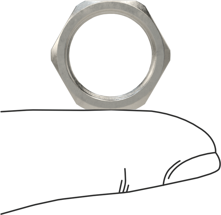 Paslanmaz Çelik Altıgen Panel Somunu, 5/8"-27 UNS, 1/8" Yüksek