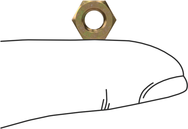 Orta Mukavemetli Sınıf 8 Çelik JIS Altıgen Somun, Sarı Kromat Kaplamalı Çinko, M5 x 0,8 mm Diş