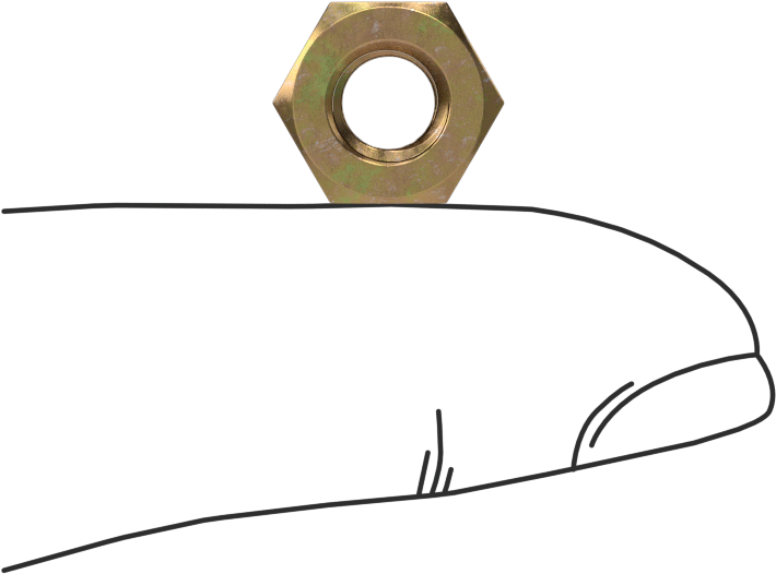 Orta Mukavemetli Sınıf 8 Çelik JIS Altıgen Somun, Sarı Kromat Kaplamalı Çinko, M6 x 1 mm Diş