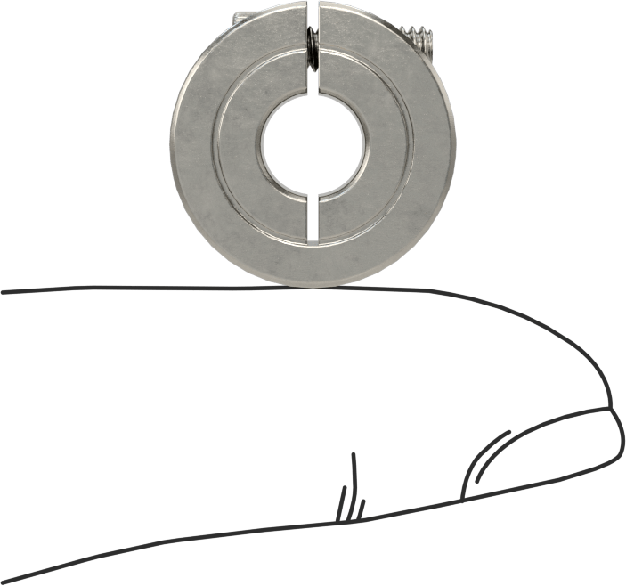 Kelepçeleme Mil Yaka, 1/4" Çap için, 316 Paslanmaz Çelik