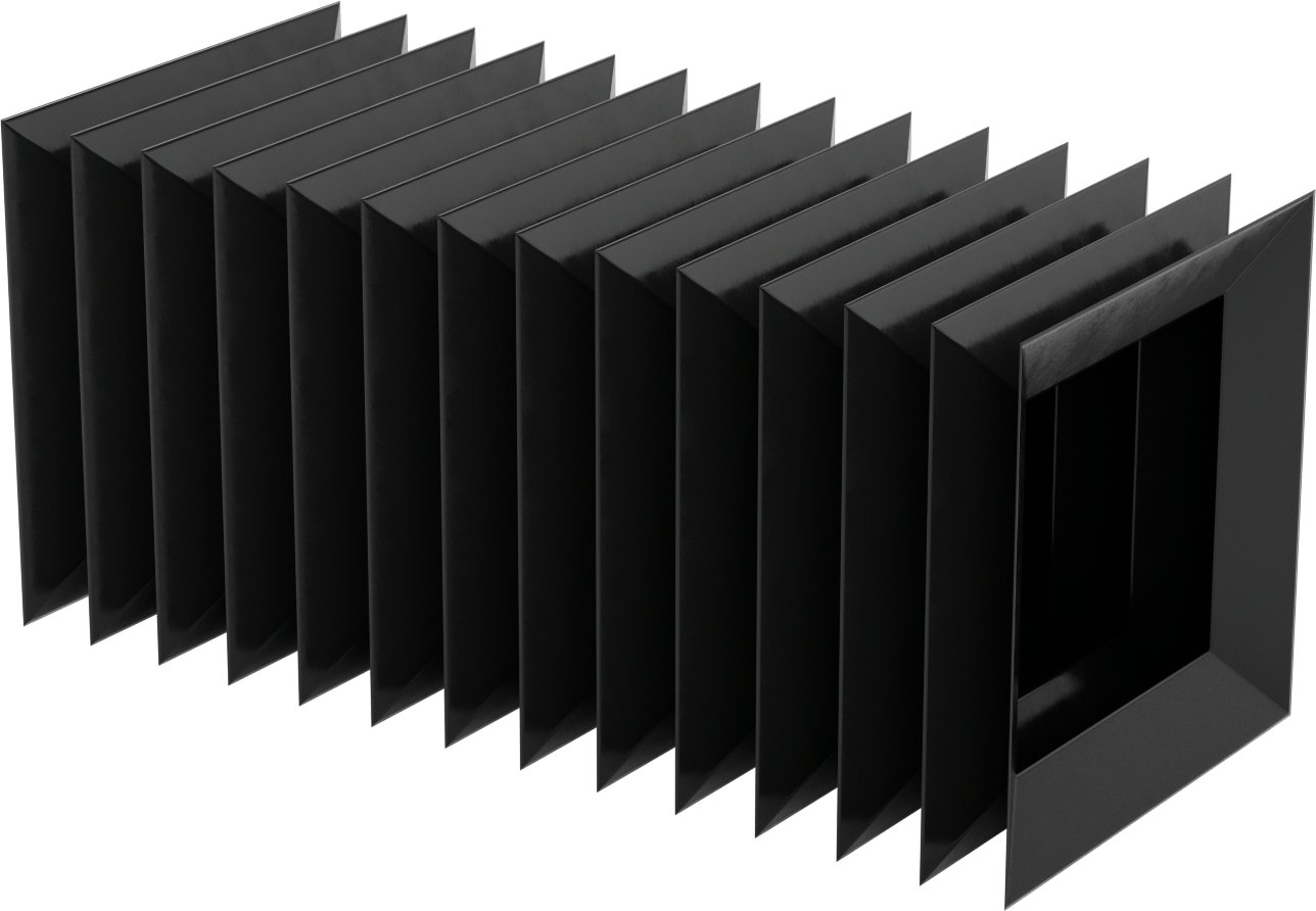 Dikdörtgen Körük, 4“ Yükseklik x 4” İç Genişlik, 1" Geri Çekilmiş Uzunluk