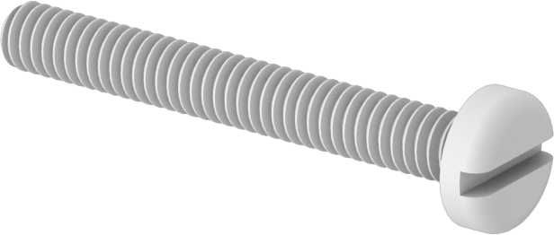 Naylon Silindir Başlı Oluklu Vidalar, M2 x 0,40 mm Diş, 16 mm Uzunluk