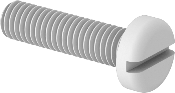 Naylon Silindir Başlı Oluklu Vidalar, M3 x 0,50 mm Diş, 12 mm Uzunluk
