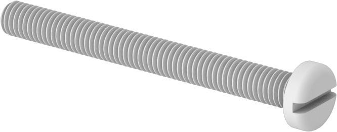Naylon Silindir Başlı Oluklu Vidalar, M3 x 0,50 mm Diş, 30 mm Uzunluk