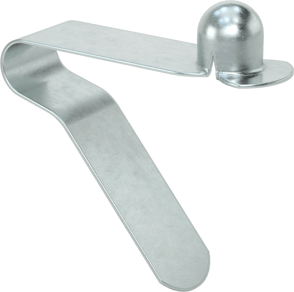 Teleskopik Boru için Yaylı Çelik Düğme Klipsi, Çinko Kaplamalı, Tek, Dog Leg, 5/8“ ila 1-1/8” İç Çap için