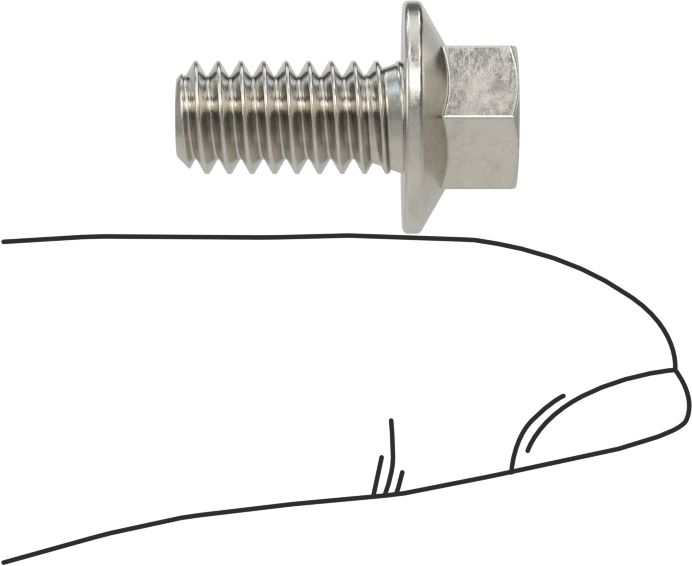 Aşırı Mukavemetli Flanşlı Altıgen Başlı Vida, 18-8 Paslanmaz Çelik, 1/4"-20 Diş Boyutu, 1/2" Uzunluk