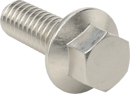Aşırı Mukavemetli Flanşlı Altıgen Başlı Vida, 18-8 Paslanmaz Çelik, 1/4"-20 Diş Boyutu, 3/4" Uzunluk